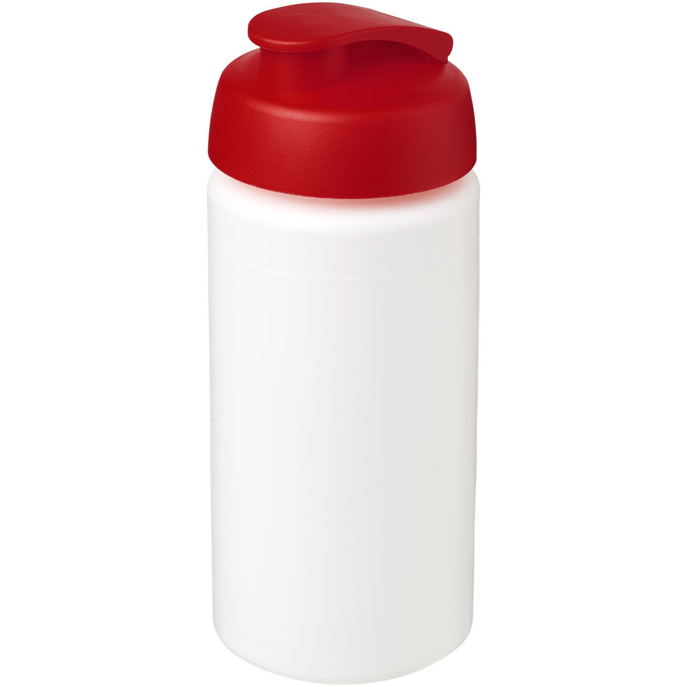 Baseline® Plus grip 500 ml flip lid sport bottle - White, Red