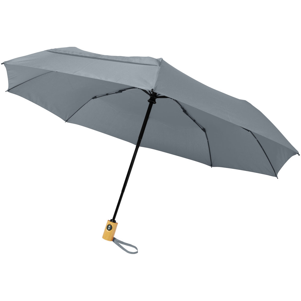 Bo 21" foldable auto open/close recycled PET umbrella - Grey