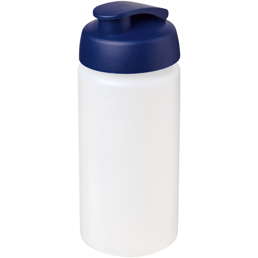 Baseline® Plus grip 500 ml flip lid sport bottle - Transparent, Blue