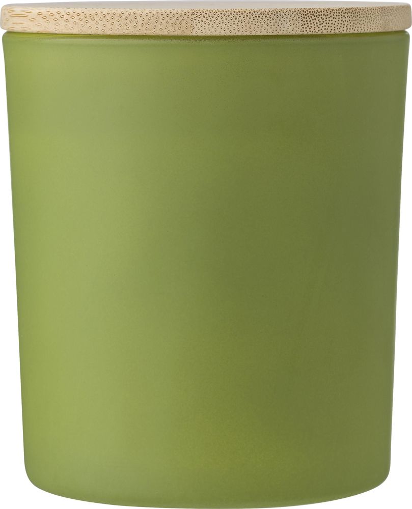 Candle Josiah | Glass with bamboo lid | Soy wax | 280 g - Green