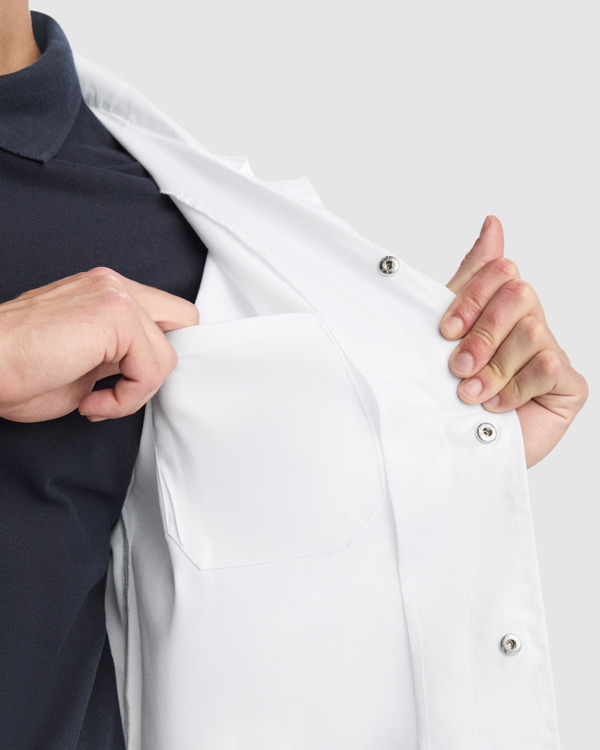 MEDERI CUFF SNAPS LABCOAT S/XS WHITE