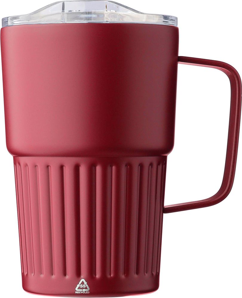 Drinking mug Calo | Recycled stainless steel | 450 ml - Burgundy
