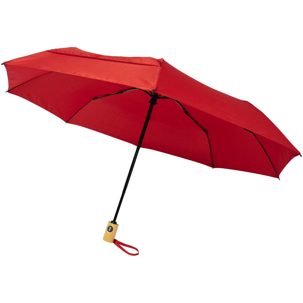 Bo 21" foldable auto open/close recycled PET umbrella - Red