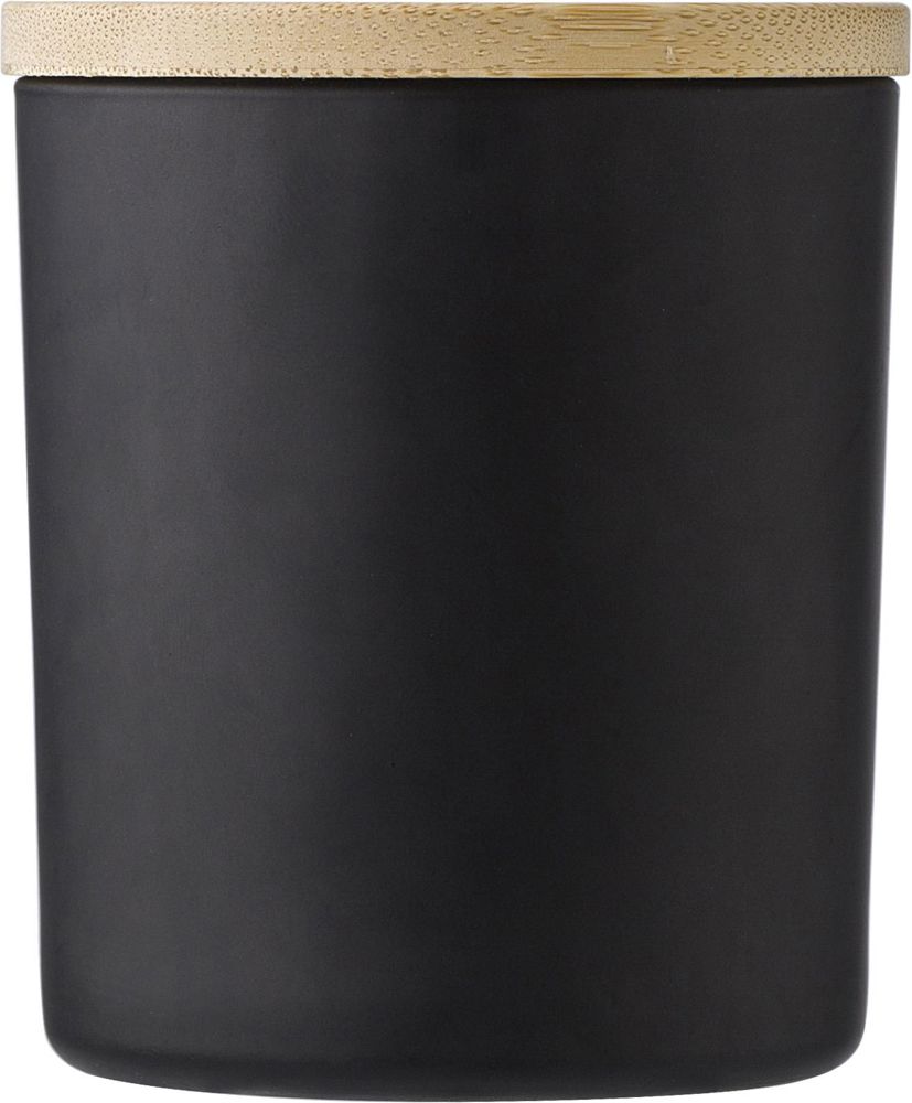 Candle Josiah | Glass with bamboo lid | Soy wax | 280 g - Black