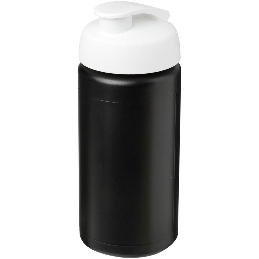 Baseline® Plus grip 500 ml flip lid sport bottle - Black, White