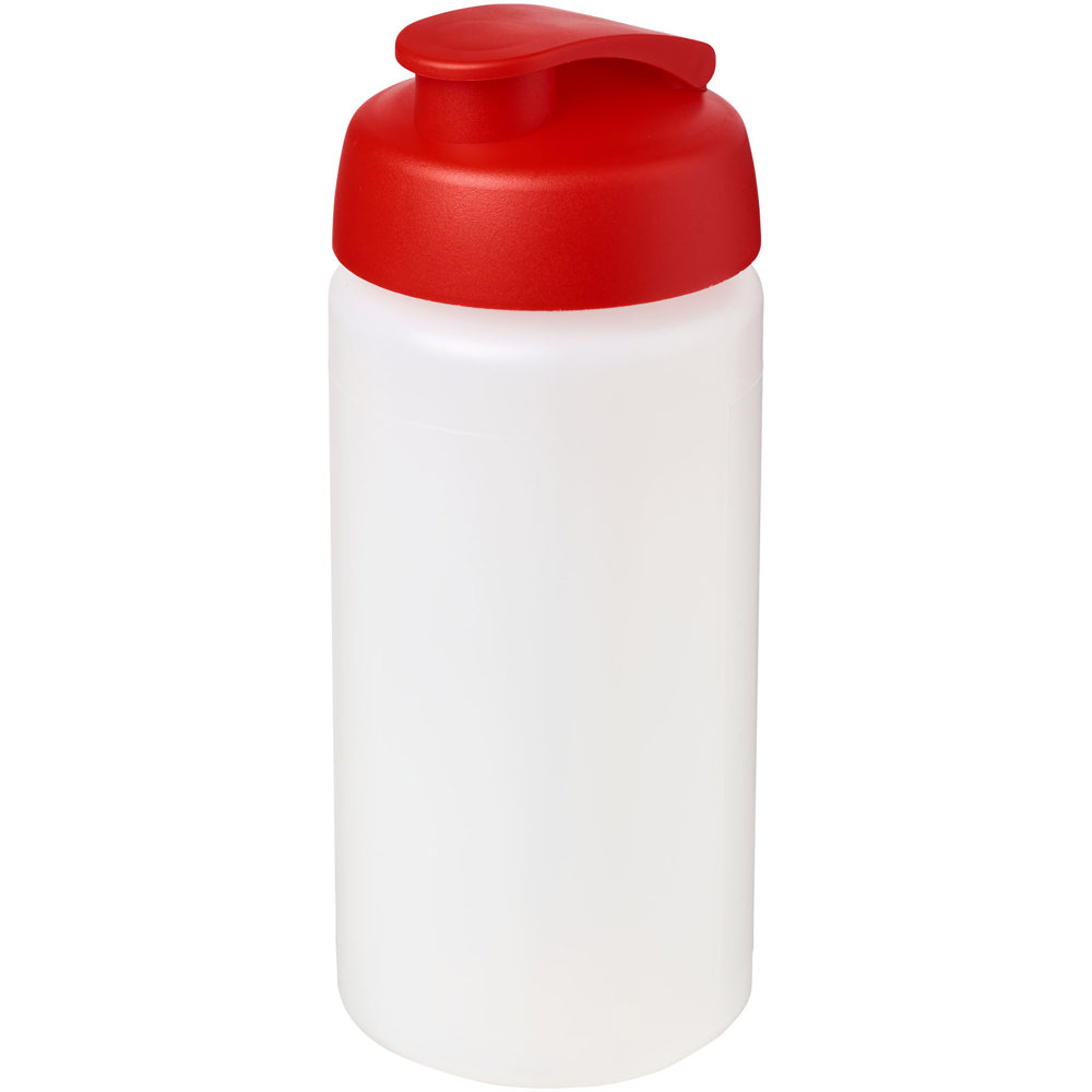 Baseline® Plus grip 500 ml flip lid sport bottle - Transparent, Red