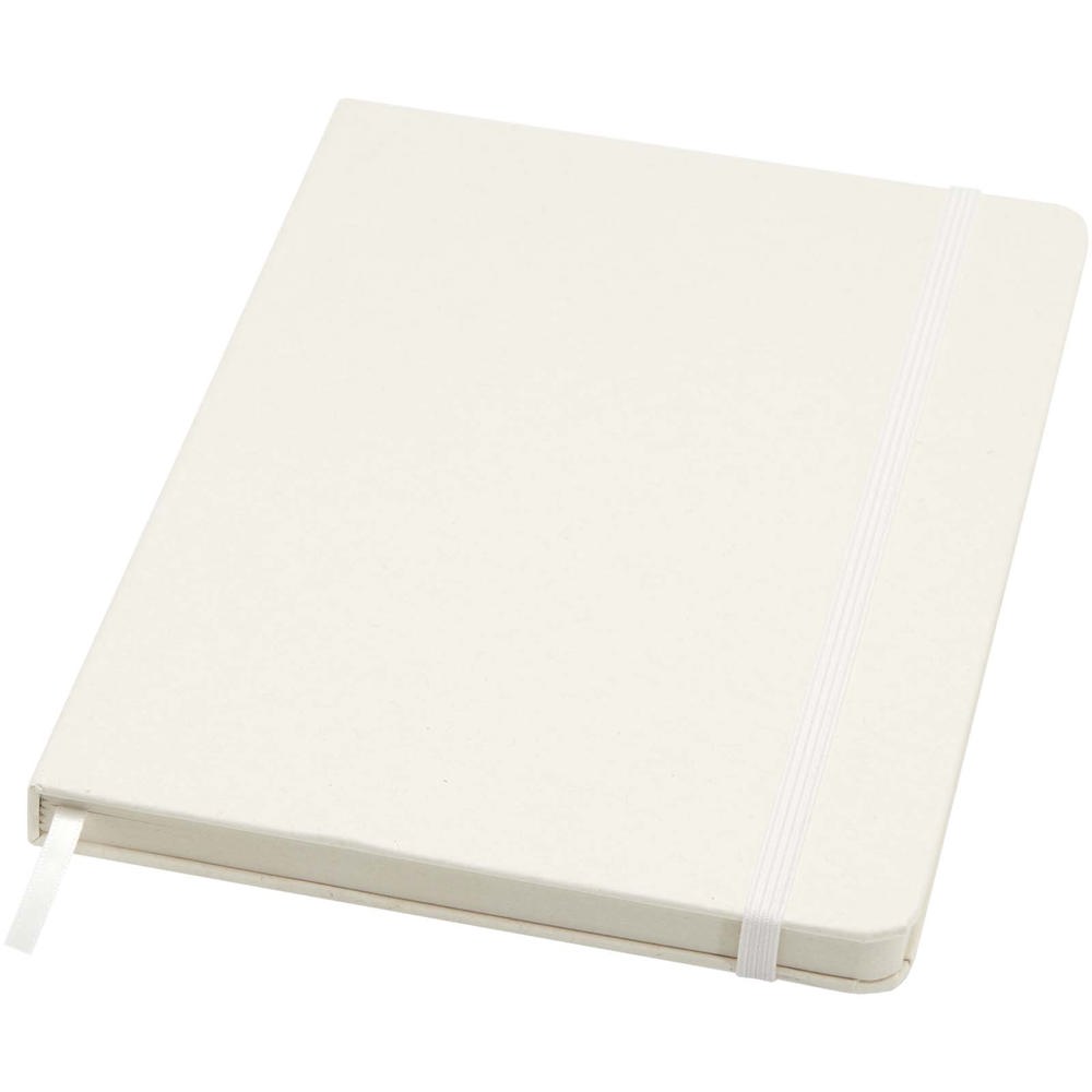 Bass A5 recycled hard cover notebook with lined pages - White