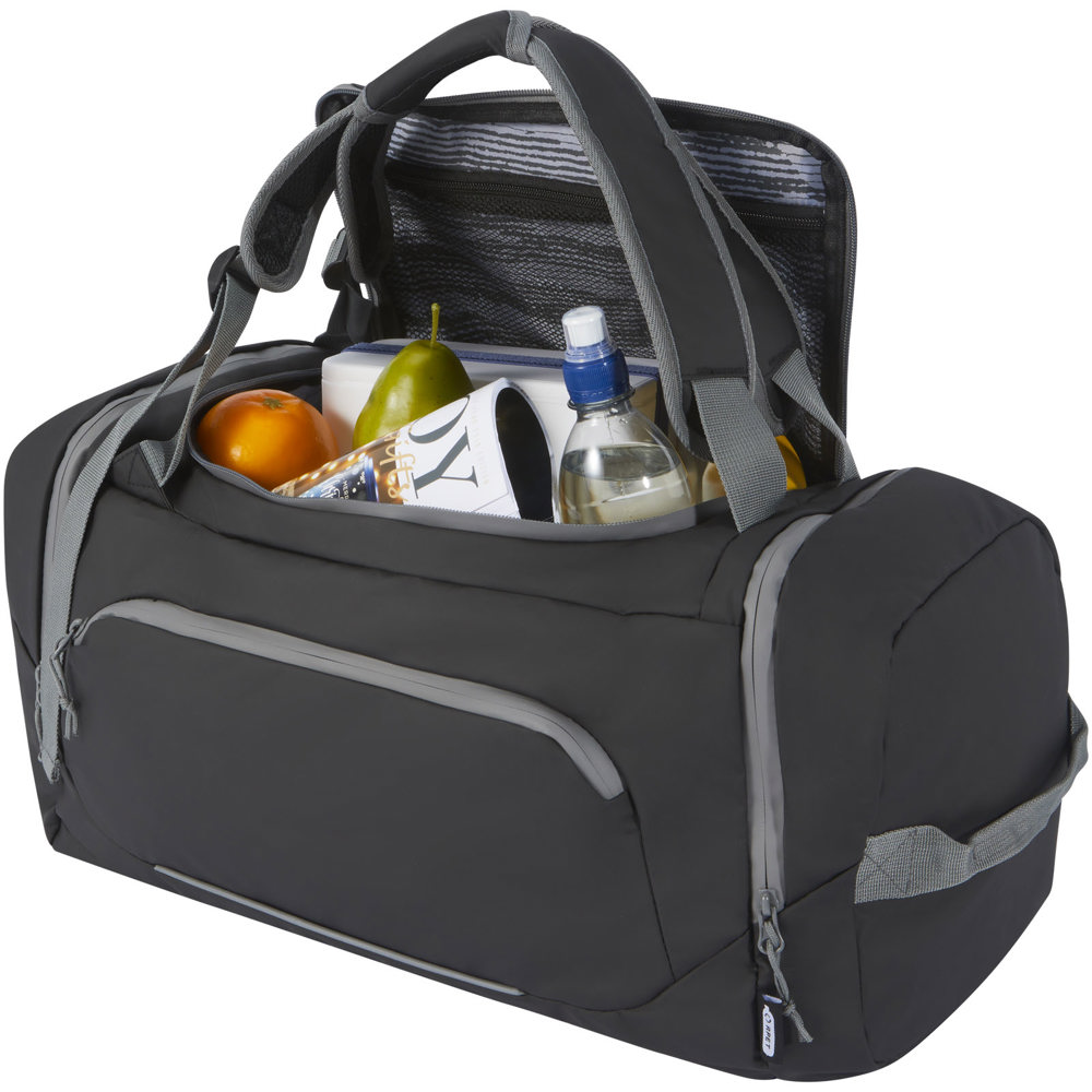 Aqua GRS recycled water resistant duffel backpack 35L